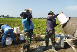 Bermandikan Keringat Dibawah Terik Matahari Satgas TMMD Ke-120 Kodim 0726/Sukoharjo,Semangat kerjakan Sasaran Fisik