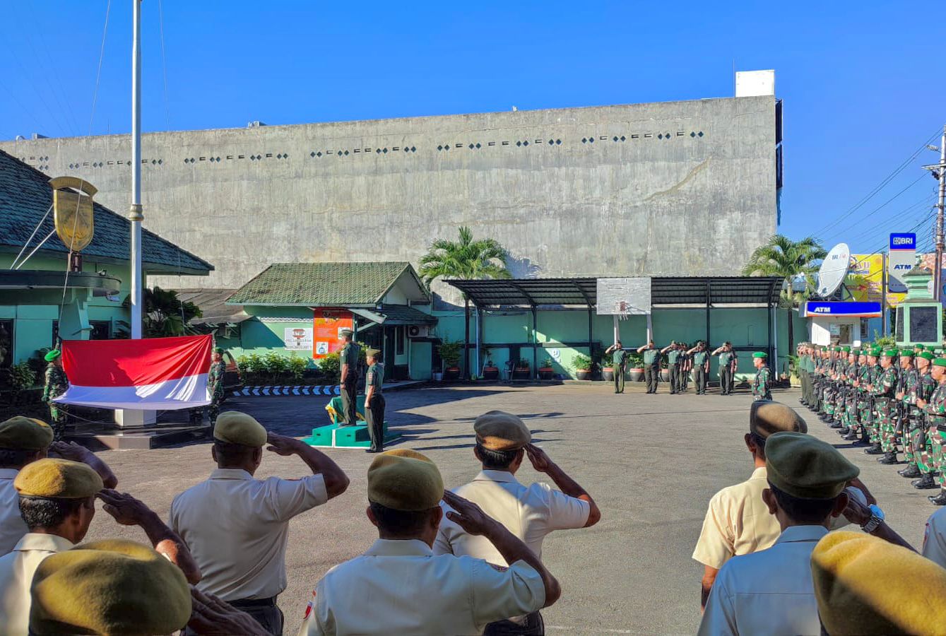 Guna Memupuk Jiwa Kejuangan, Patriotisme Dan Nasionalisme, Kodim 0728/Wonogiri Gelar Upacara Hari Senin