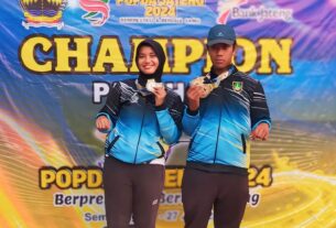 Adila Hermulia Putri & Dimas Maulana Dzaki Kusuma Raih Podium Tertinggi Mix Team Divisi Compound POPDA Propinsi Jawa Tengah 2024