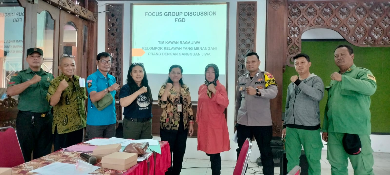 Bersama Relawan, Babinsa Kratonan Ikuti Rapat Pembahasan Penanganan ODGJ