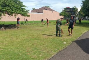Melalui Kerja Bakti, Tumbuhkan Kebersamaan Dan Kekompakan Antara Babinsa Dengan Warga Binaan