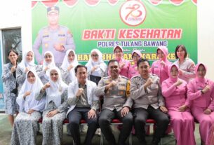Seksi Dokkes Polres Tulang Bawang Gelar Bakti Kesehatan KB Gratis, AKBP James: Sebanyak 78 Warga Yang Mengikuti Kegiatan