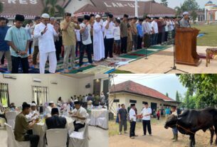 Usai Sholat Idul Adha 1445 H, Polres Lampura Potong Hewan Kurban