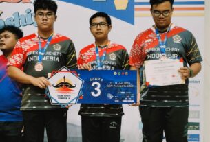 BEPEKA ARCHERY INDONESIA : Satrio + Assadel + Fathir, Raih Medali Perunggu Kejuaraan Panahan UGM Open Archery Series 2 Indoor Championship Yogyakarta