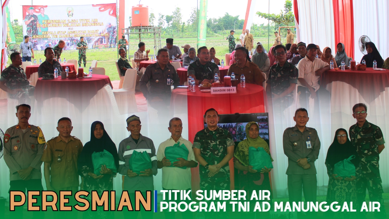 Dandim Bojonegoro hadiri Peresmian Serentak 2.664 Titik Sumber Air Program TNI AD Manunggal Air