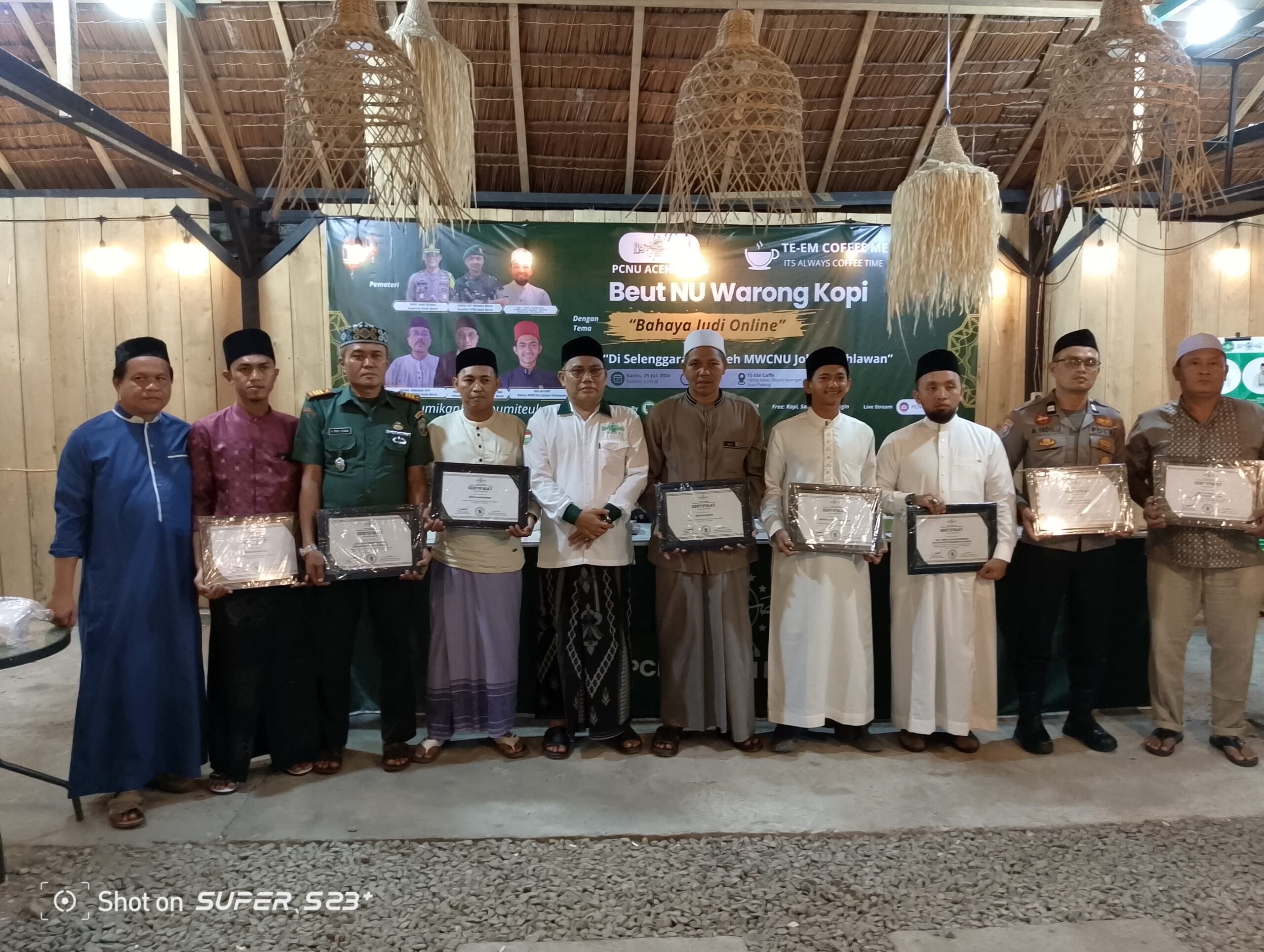Jadi Pemateri Beut NU Warung Kopi, Dandim 0105/Abar Melalui Pasi Ops : Judol Membunuh Ekonomi, Narkoba Membunuh Diri