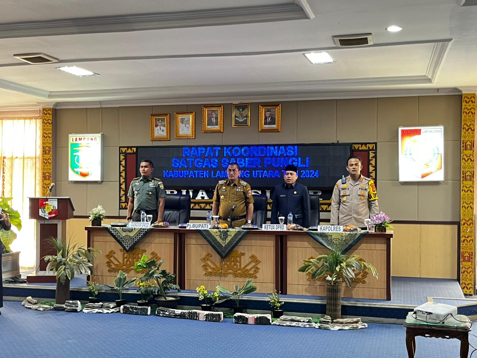 Kapolres Lampura Hadiri Rakor Satgas Saber Pungli Kabupaten Lampung Utara