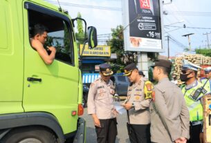 Pulahan Truk Odol di Tilang Polres Lampung Utara