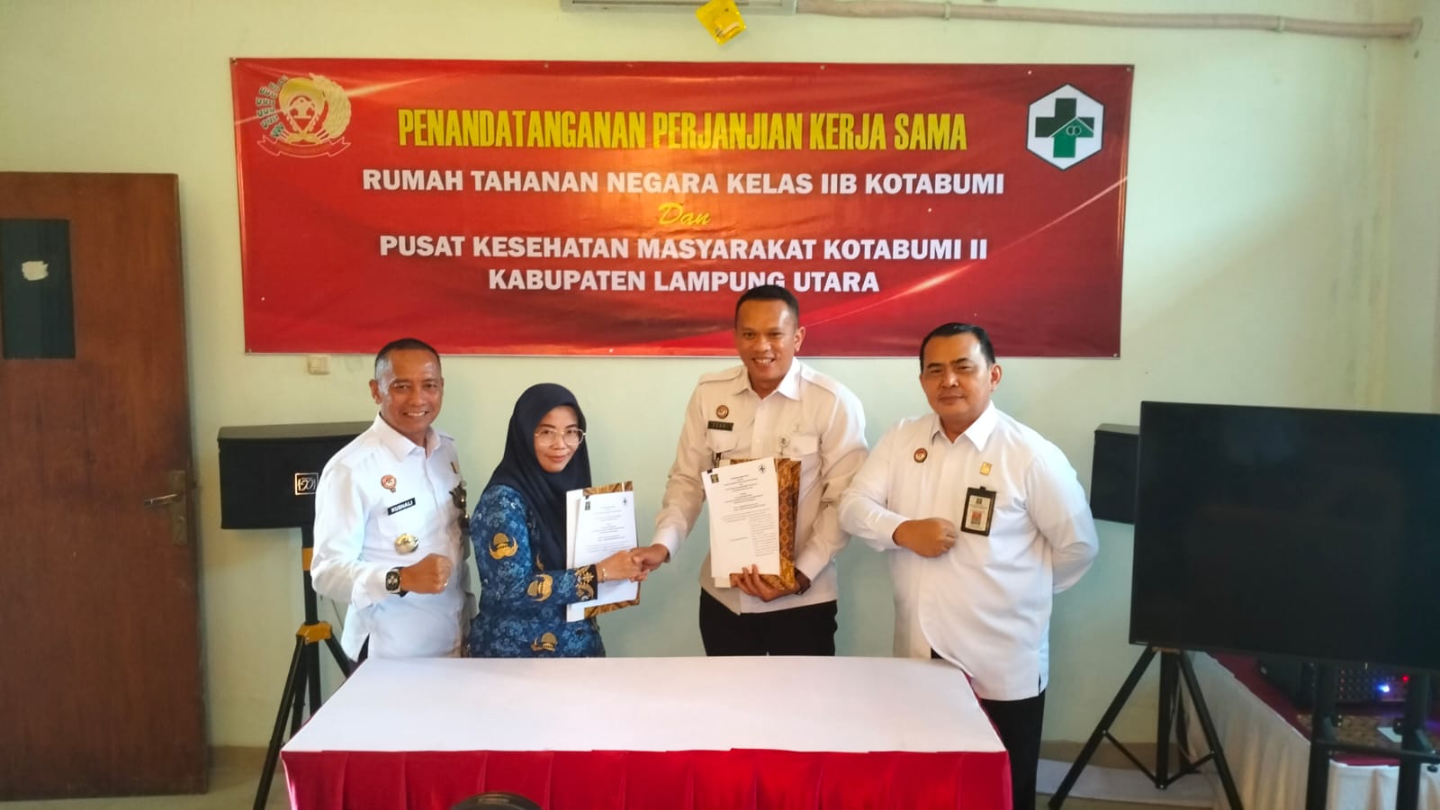 Rutan Kotabumi Gandeng Puskesmas Kotabumi II Jalin PKS Disaksikan Staf Ahli Menteri