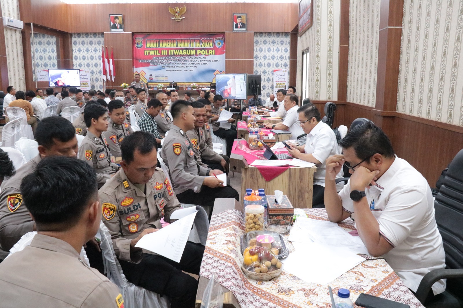 Tim Itwasum Polri Lakukan Audit Kinerja Tahap II TA 2024 Yang Dipusatkan di Mapolres Tulang Bawang