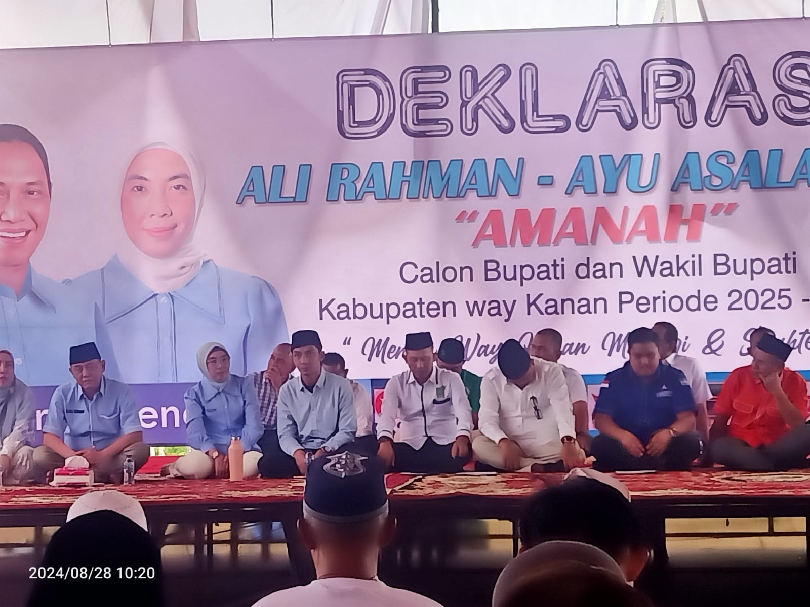 Ali Rahman-Ayu Asalasiyah Gelar Doa Bersama dan Deklarasi Jelang Pendaftaran Di KPU Way Kanan