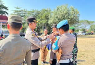 Polres Pesisir Barat Laksanakan Apel Gelar Pasukan Operasi Mantap Praja Krakatau tahun 2024