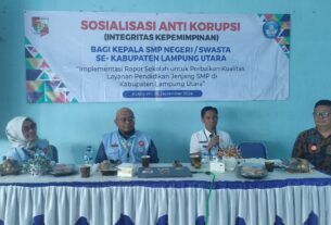 Cegah Penyalahgunaan Dana BOSP, Dinas Pendidikan Lampura Sosialisasi Anti Korupsi