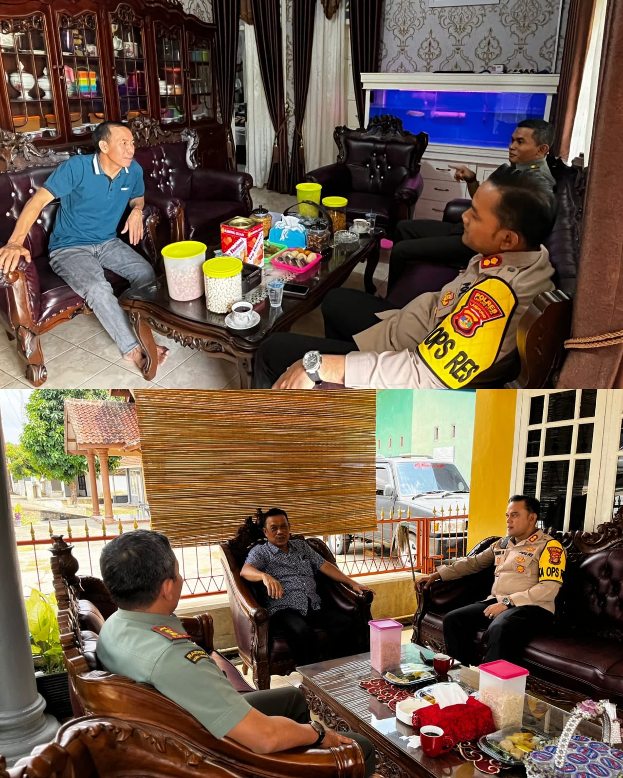 Cooling System Pilkada 2024, Kapolres Lampung Utara Bersama Dandim 0412/LU Kunjungi Kediaman Para Calon Wakil Bupati