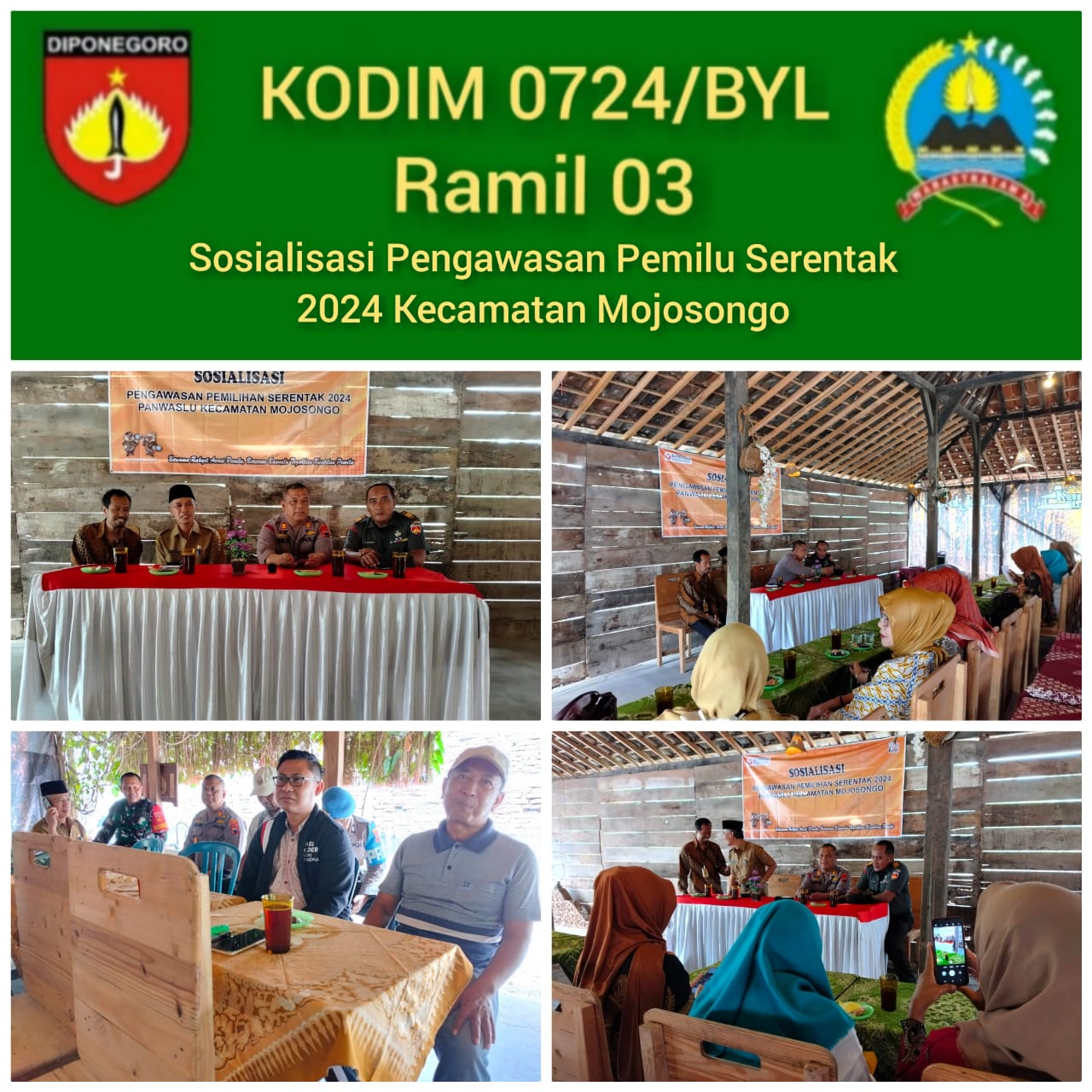 Danramil Mojosongo Turut Hadiri Sosialisasi Pengawasan Pemilu