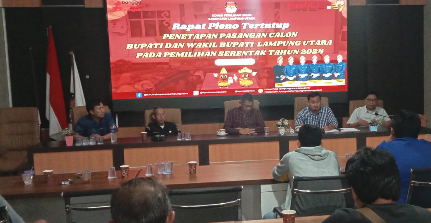 KPU Lampura tetapkan Dua Paslon Bupati dan Wakil Bupati