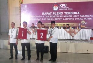 Nomor Urut 1 didapatkan Paslon HARLI dan Nomor Urut 2 Paslon PAS