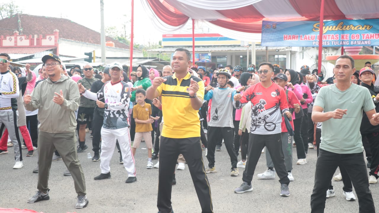 Puncak Peringatan Hari Lalu Lintas Bhayangkara Ke-69, Polres Tulang Bawang Gelar CFD dan Kegiatan Menarik Lainnya