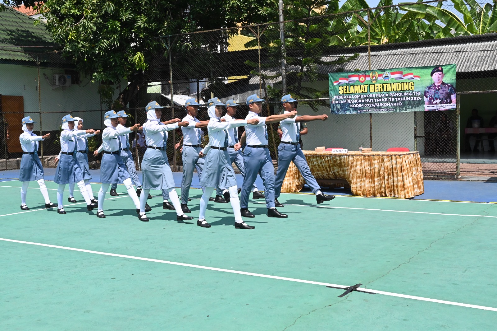 Kodim 0726/Sukoharjo Gelar Lomba PBB Piala Panglima TNI Tingkat SLTP dan SLTA se-Kabupaten Sukoharjo