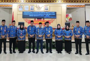 Pengukuhan Pergantian Antar Waktu (PAW) Dewan Pengurus KORPRI Kabupaten Lampung Utara Masa Bhakti 2021-2026