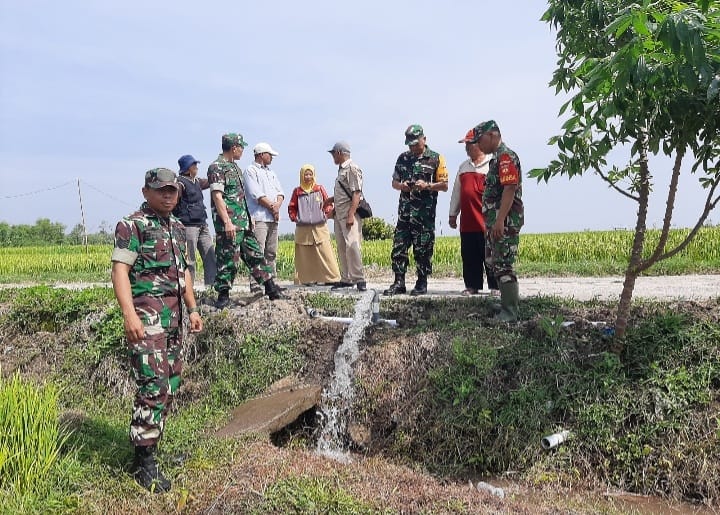 Babinsa Demangan Turut Monitoring Program Irigasi Pompanisasi