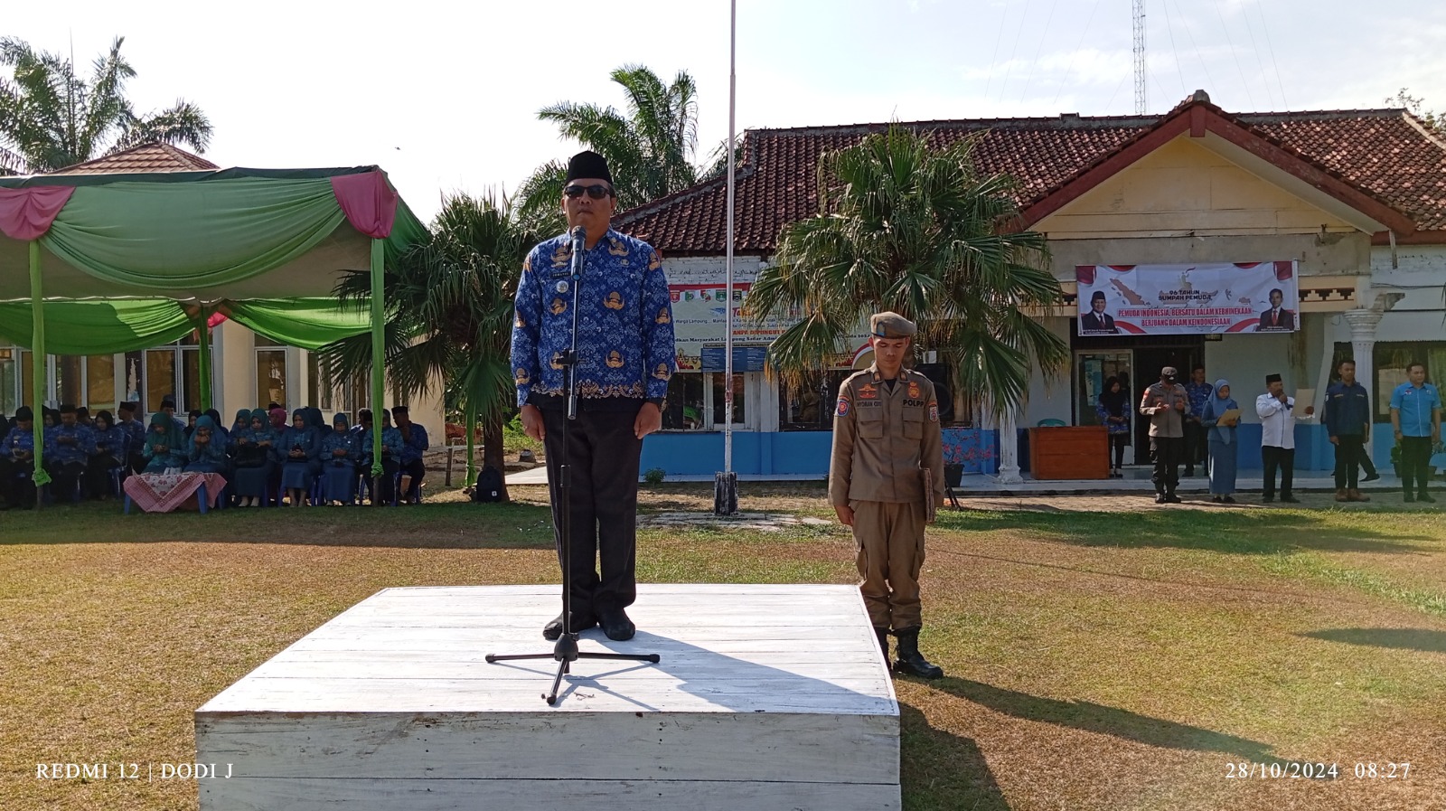 Camat Way Tuba Pimpin Upacara Peringatan Hari Sumpah Pemuda (HSP) Ke-96 Tahun 2024