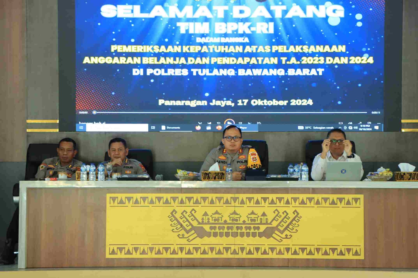Kapolres Tulang Bawang Barat Menerima Tim Badan Pemeriksa Keuangan Republik Indonesia (BPK RI)