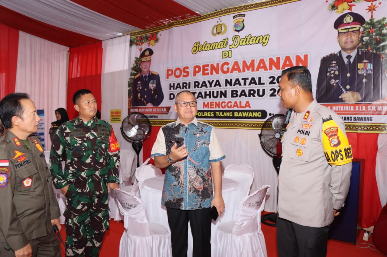 Kapolres Tulang Bawang Bersama Forkopimda Kunjungi Tiga Pos Operasi Lilin Krakatau 2024, Ini Tujuannya