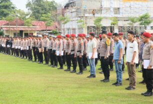 Pesan Kapolres Tulang Bawang Saat Pimpin Apel Siaga Pasca Pungut Suara di TPS