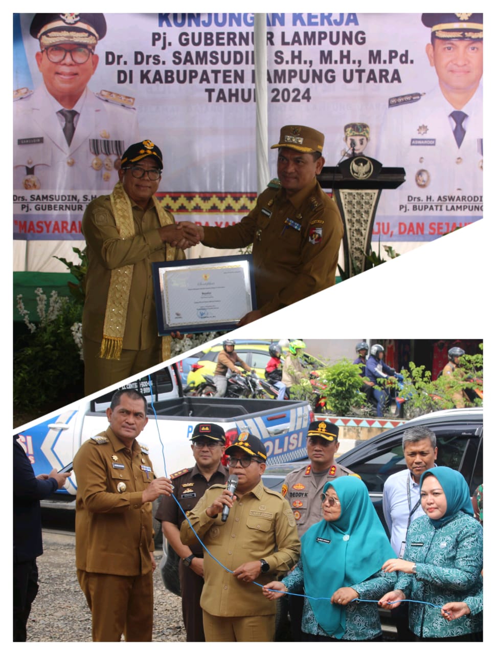 Pj. Gubernur Lampung dan Pj. Bupati Lampung Utara Kunjungi Posyandu di Desa Madukoro dan Resmikan Videotron MPP Kotabumi Lampung Utara, 23 Desember 2024