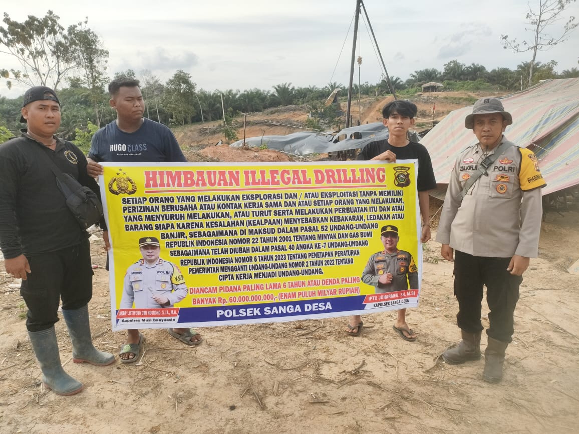 Polsek Sanga Desa Menghimbau Pelaku Illegal Drilling dan Refinery untuk segera menyetop aktifitasnya