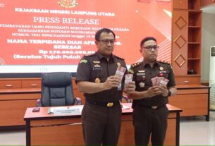 Kejari Lampura eksekusi uang pengganti 170 Juta Terpidana Dian Afrina