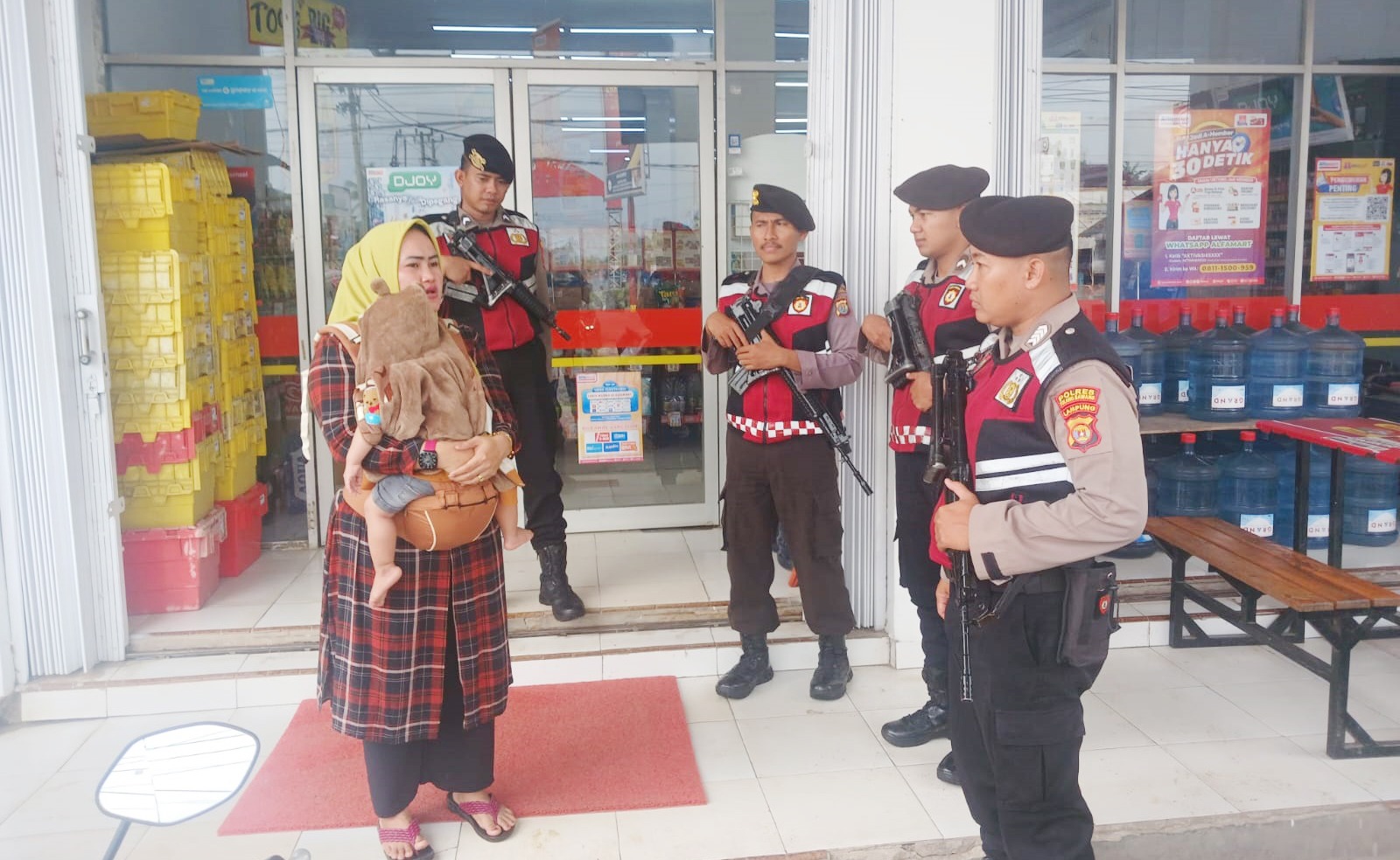 Berikut Tiga Lokasi Yang Jadi Sasaran Patroli Jalan Kaki Samapta Polres Tulang Bawang