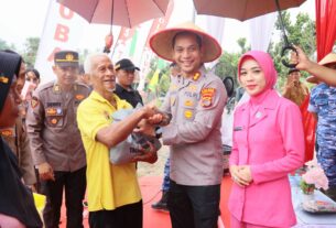 Ikuti Penanaman Jagung Serentak 1 Juta Hektar, Polres Tulang Bawang Juga Gelar Bakti Kesehatan dan Pembagian Bansos