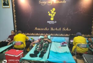 Danramil 03/Serengan dan Babinsa Jayengan Ikut Berkontribusi  Donor Darah