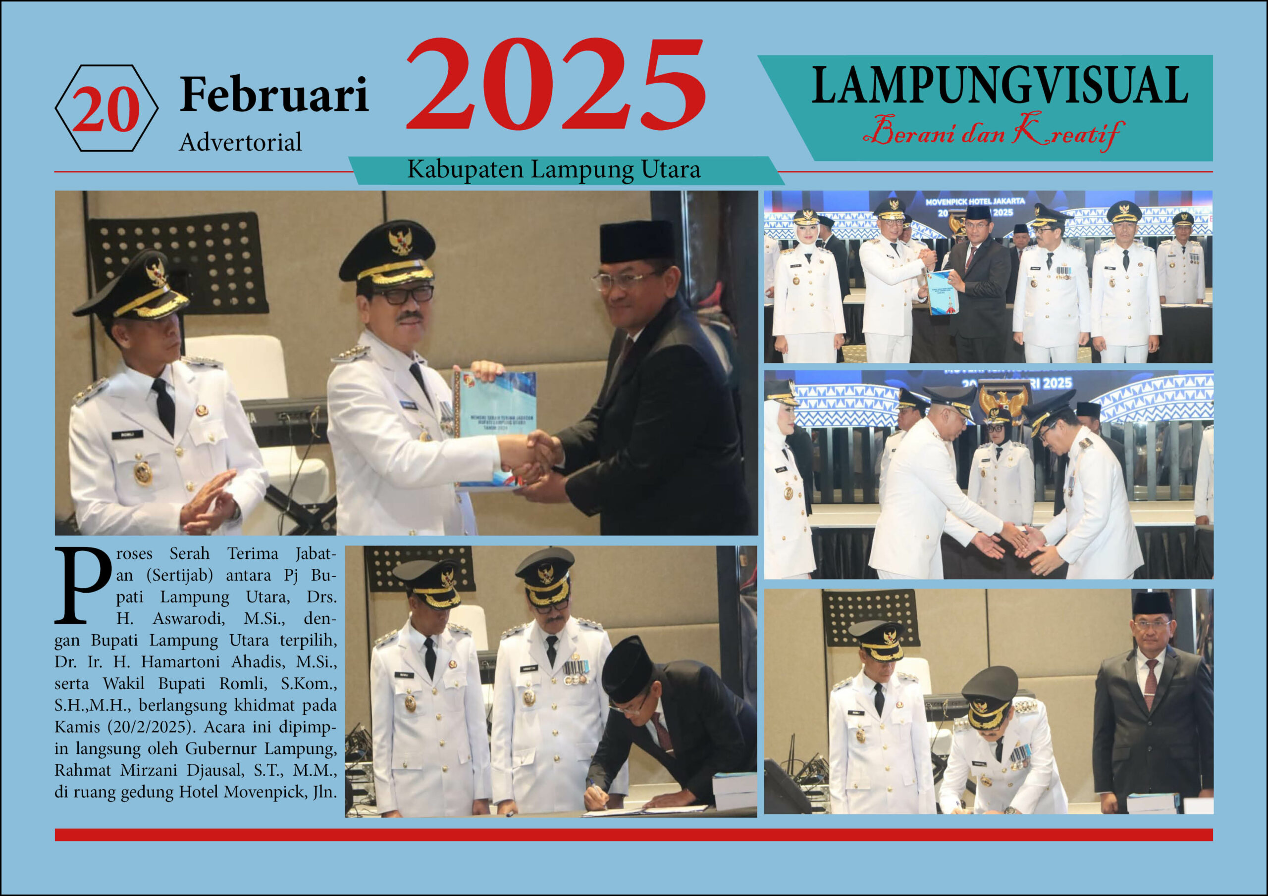 Pj Bupati Lampung Utara Serah Terima Jabatan dengan Bupati Terpilih