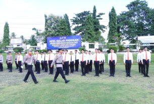 Kapolres Lampung Utara Pimpim Apel Gelar Pasukan Operasi Keselamatan Krakatau 2025
