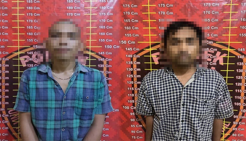 Polisi Tangkap Dua Pelaku Curat Mesin Sedot Air di Areal Perkebunan Kampung Bujung Tenuk
