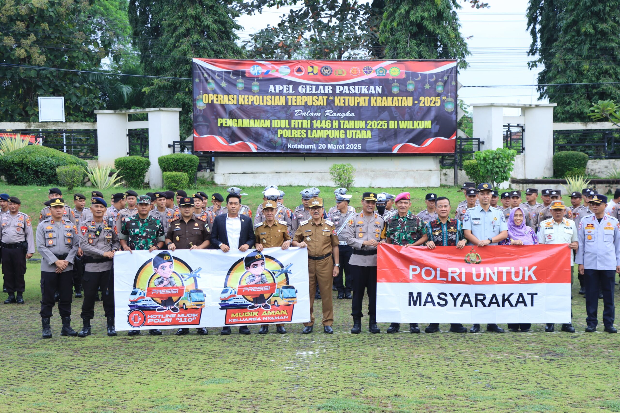 Polres Lampung Utara Gelar Apel Pasukan Operasi Ketupat Krakatau 2025