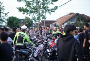 Polres Tulang Bawang Gelar Razia Aksi Balap Liar di Menggala, Puluhan Sepeda Motor Diangkut