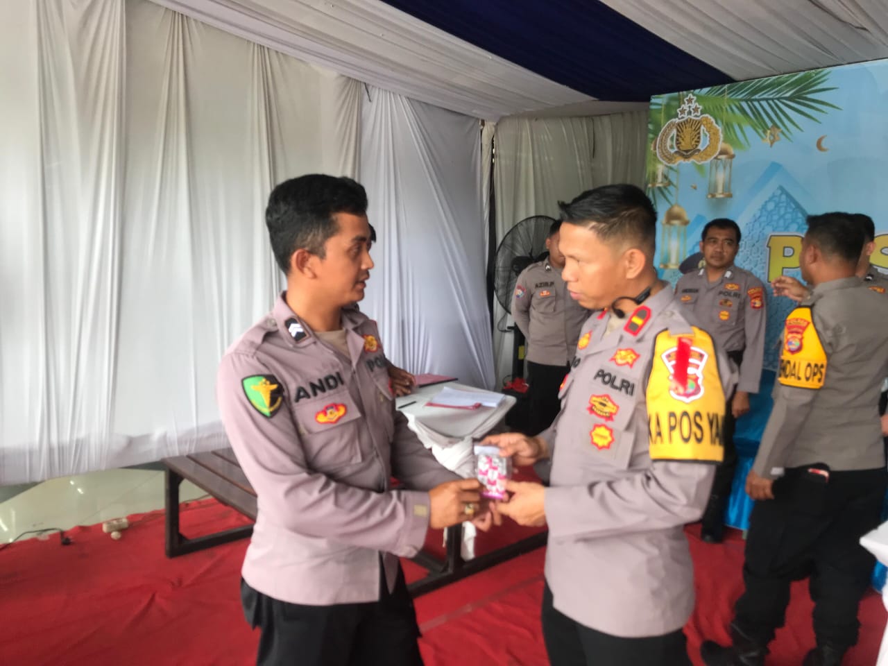 Ops Ketupat Krakatau 2025, Si Dokkes Polres Tulang Bawang Barat Gelar Patroli Kesehatan ke Pos Pam Dan Pos Yan