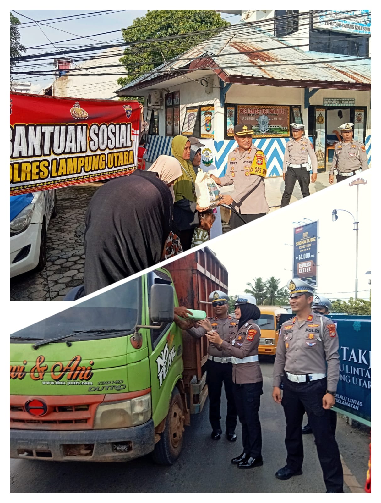 Polri Peduli, Polres Lampura Bagi Sembako, Takjil dan Santuni Anak Yatim
