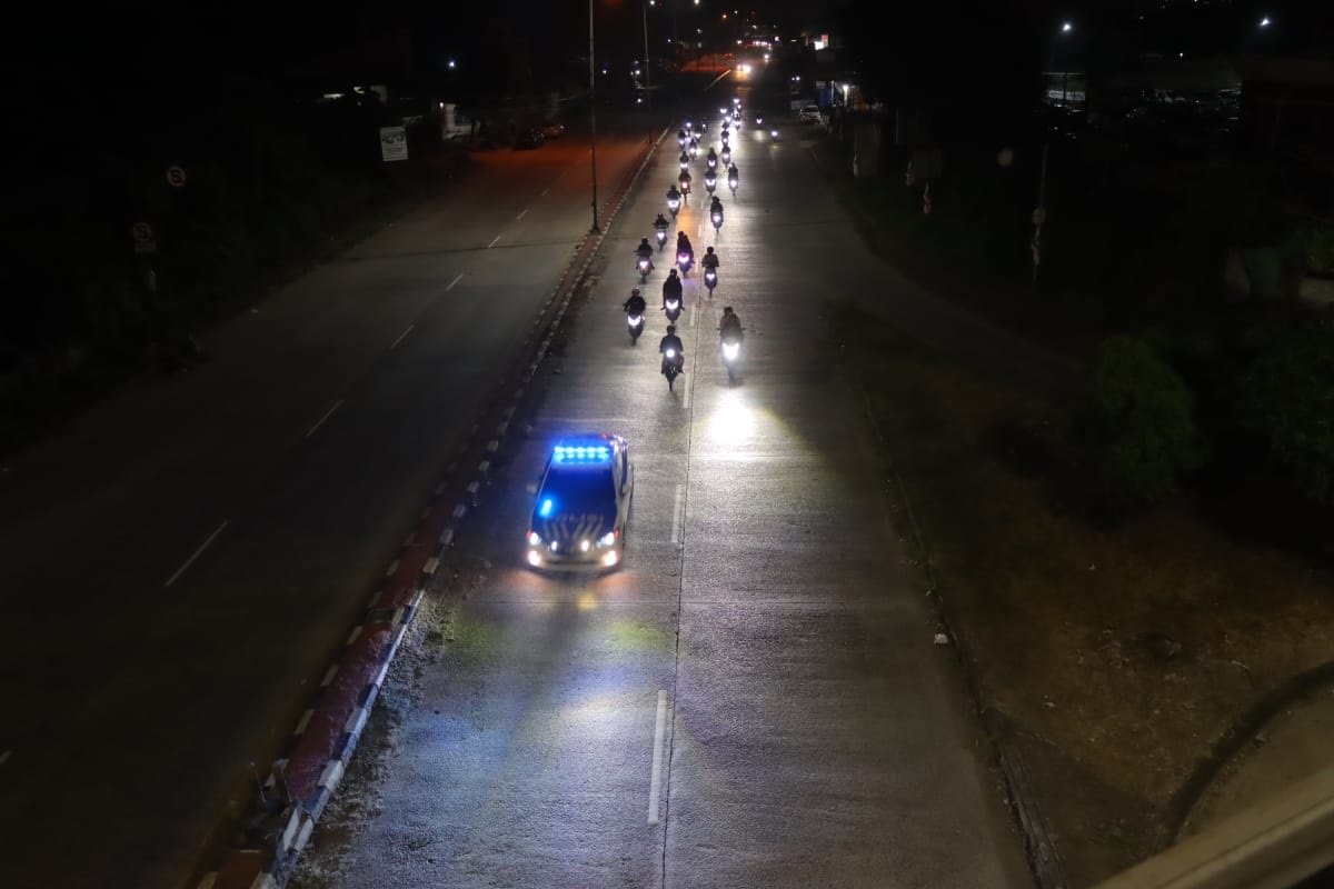 Satlantas Polresta Bandar Lampung Kawal Pemudik Motor Asal Pulau Jawa
