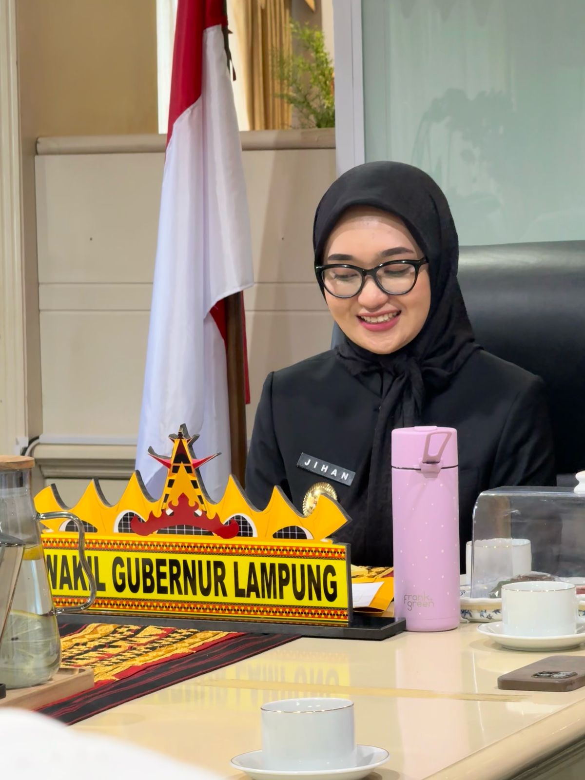 Wagub Jihan Nurlela Terima Kunjungan Silaturahmi Pengurus Jam’iyyah Perempuan Pengurus Pesantren dan Mubalighoh Provinsi Lampung