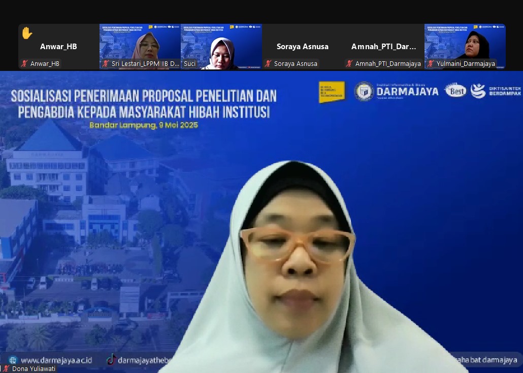 Tingkatkan Kinerja Dosen, LPPM Darmajaya Adakan Sosialisasi Penelitian dan Pengabdian Hibah Institusi