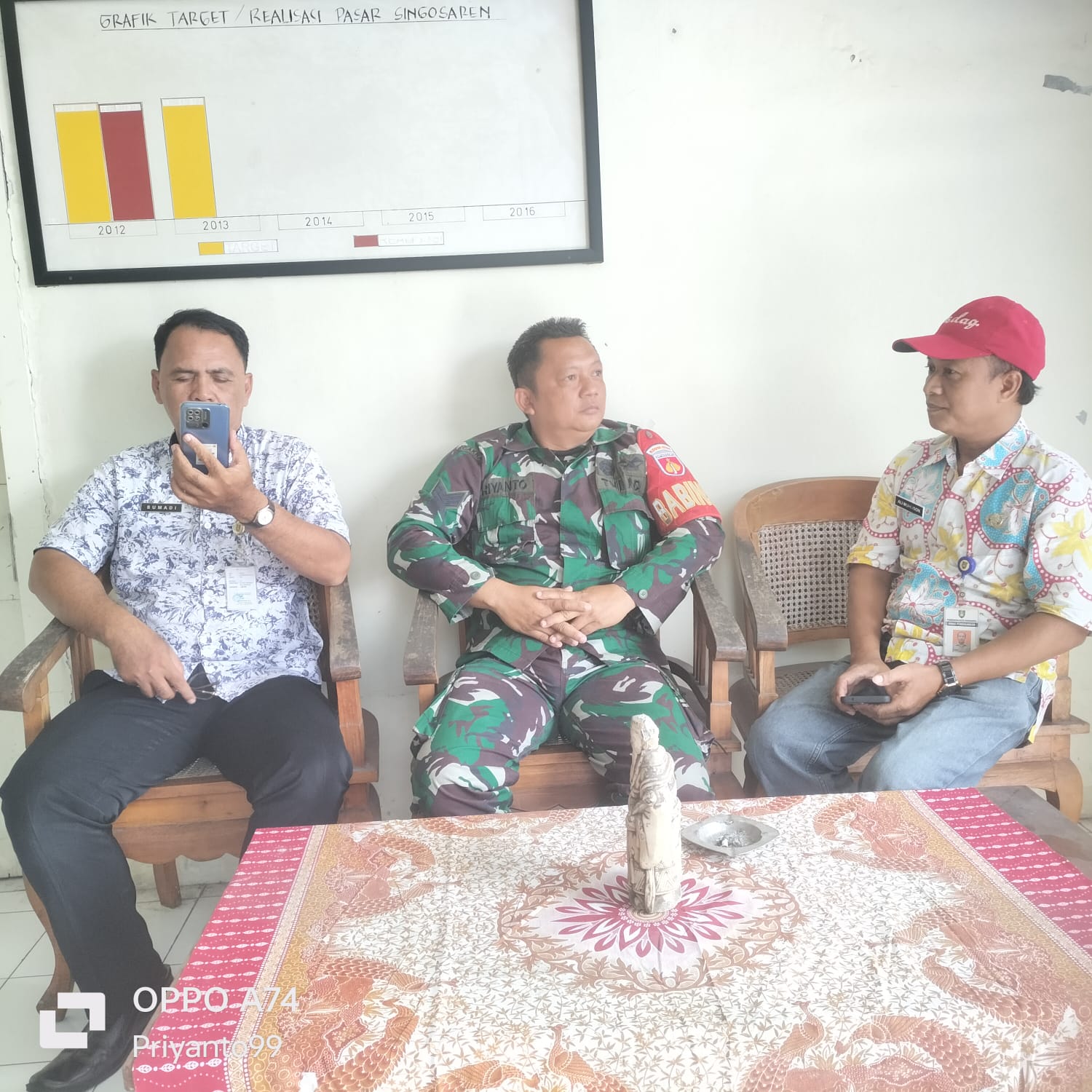 Lurah Pasar Singosaren Jadi Sasaran Komsosnya Babinsa Kemlayan