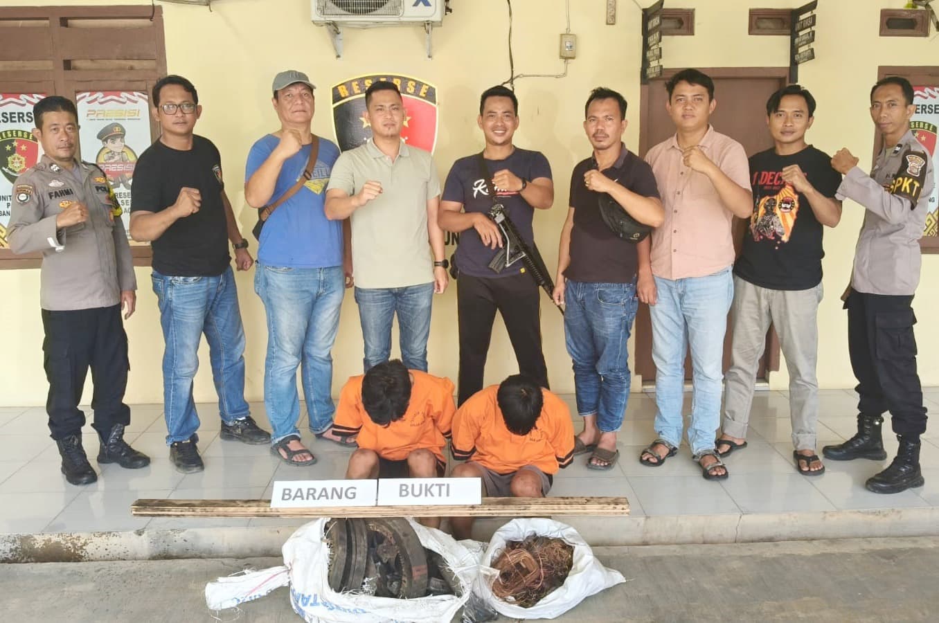 Dalam Waktu 3 Jam, Dua Pelaku Curat Dinamo Listrik Ditangkap Polsek Banjar Agung