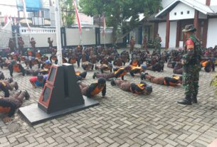 Koramil Nogosari Terapkan Prinsip Kedisiplinan Kepada Siswa SMKN 1 Nogosari