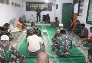 Dalam rangka HUT ke-75 Kodam II/Sriwijaya personel Koramil 410-05/TKP menggelar kegiatan syukuran