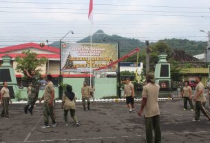 Jaga Kebugaran Dan Jalin Silaturahmi, Anggota Kodim 0728/Wonogiri Olahraga Bersama